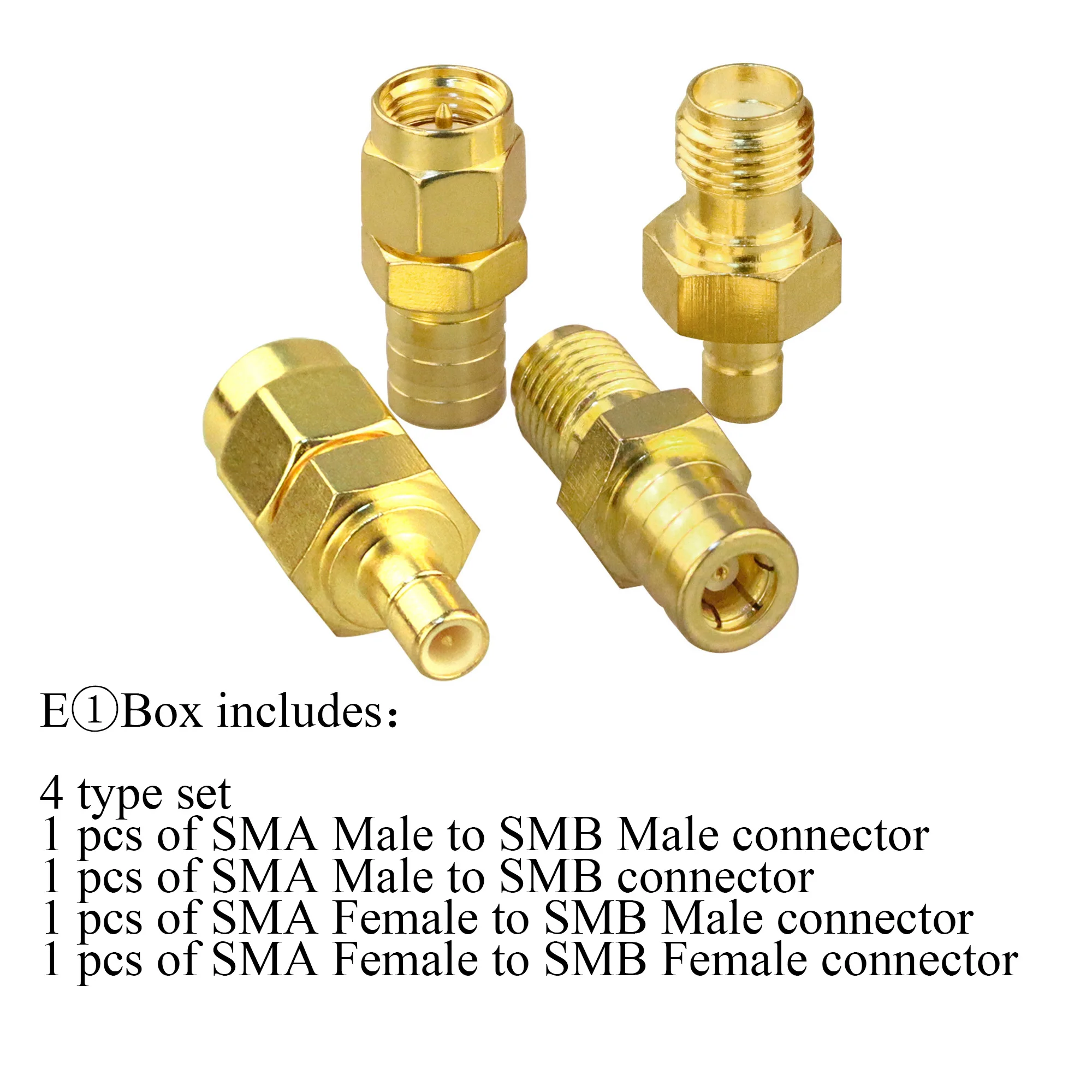 Lote/4 unidades, 2 uds. Por lote, Kit de conectores SMA SMB, adaptador Coaxial de antena SMB a SMA macho a hembra, Kits de conectores Coaxial RF