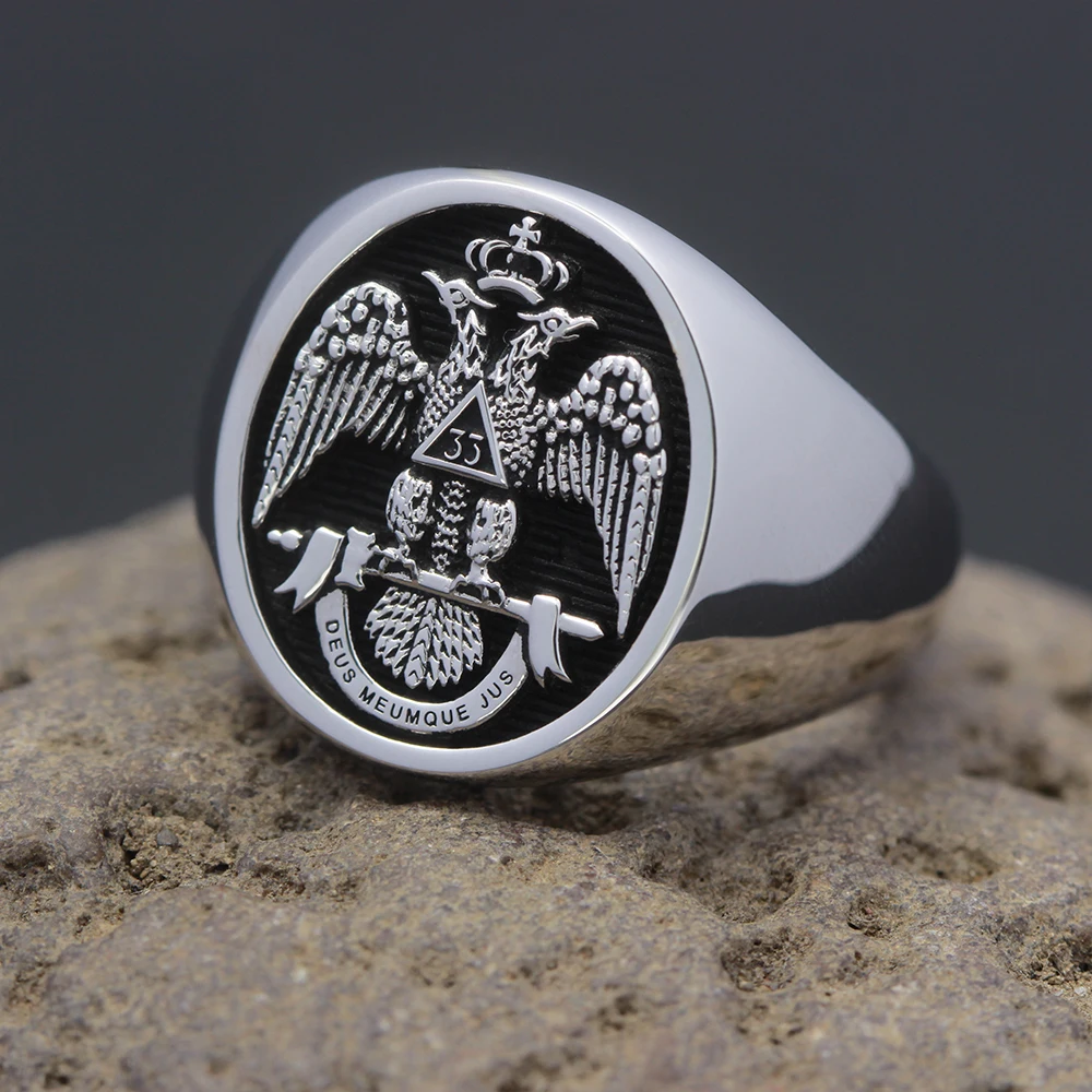 The 33rd Degree Masons Masonic Scottish Rite Illuminati Sterling Silver Ring