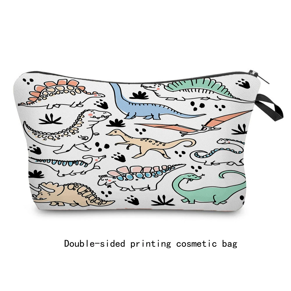 Cute Cartoon Dinosaur Print Cosmetic Bag Personality Women's Bag Travel Storage Bag High Quality Pencil Cases Fashion Makeup Bag