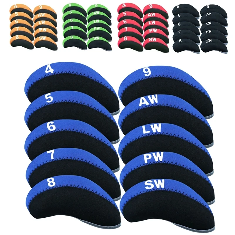 10Pcs/Set Waterproof Golf Club Iron Head Covers Putter Set Protector Case Golf Head Cover Set Golf Accessories