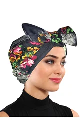 2022 New Fashion Patterned Denim Ready Made Turban Hijab Bonnet Scarf Cancer Cap Special Women Product Beret Muslim Liner Chemo All Season Pool Custom Design Underscarf  Islam Inner Headband