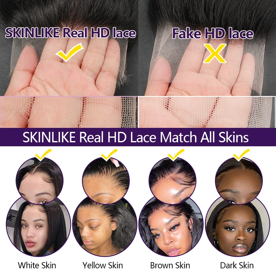 Wow Angel HD Lace Frontal Perücken 32 Zoll Deep Wave Perücken 13x6 Full Lace Front Echthaar Perücken Schmelz felle leimlose Spitze Verschluss Perücken