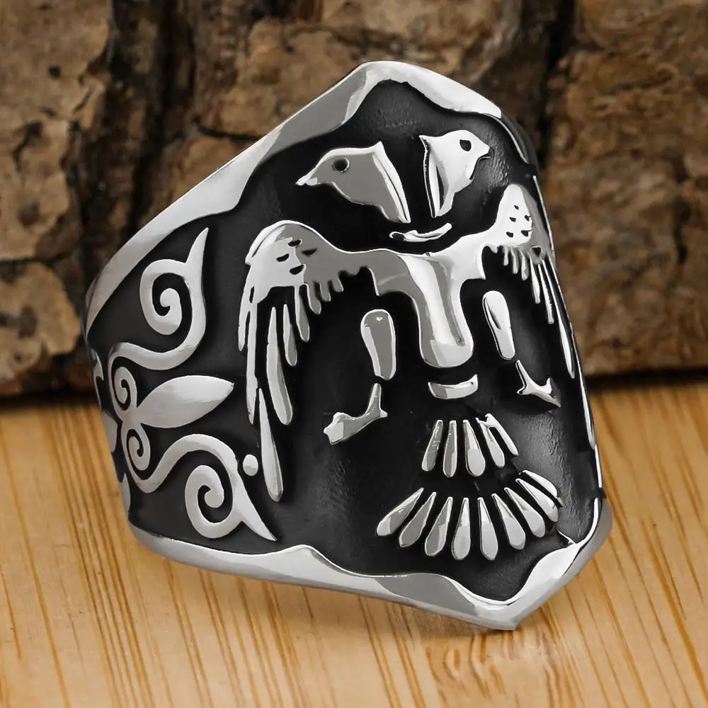 

Elegant Design 925 Sterling Silver Double Eagle Thumb Men's Ring Ertugrul Dirilis Resurrection Adjustable Jewelery Gift For Him