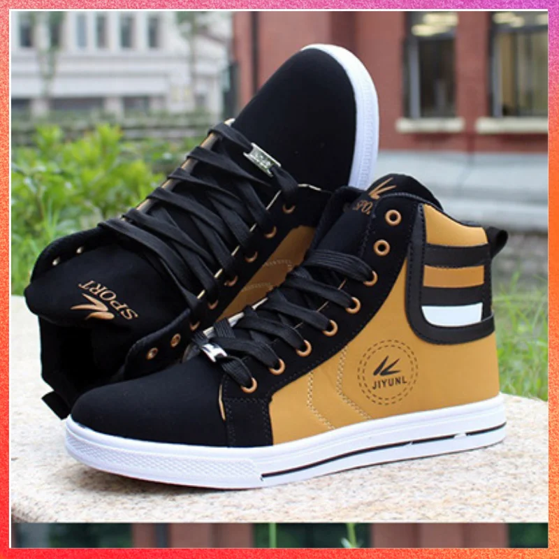 High-top Canvas Shoes Men's Biscuit Shoes Joker Harajuku Size39-45 Kasut Lelaki Breathable Comfortable Shoes High Quality Shoes