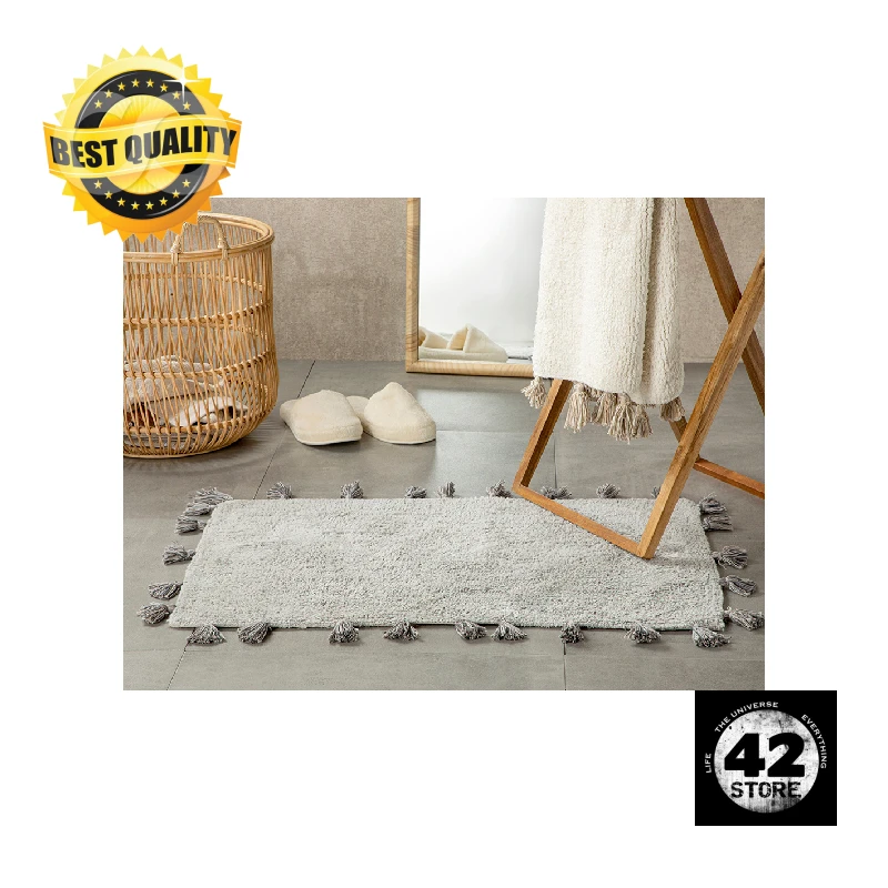 

Fancy Cotton Bath Mat 60x90 Cm Light Gray English Home High Quality