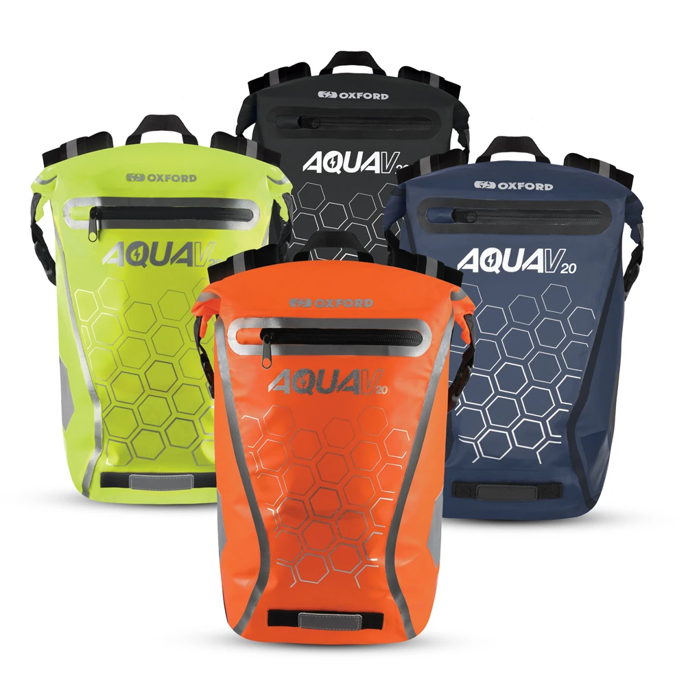 Oxford Aqua V20 litres OL695 OL696 OL697 OL698 backpack waterproof motorcycle, biker, Unisex, Fluorescent, reflective 4 colors