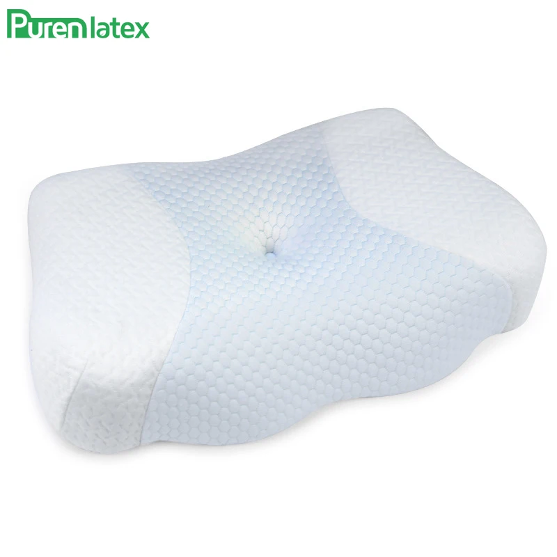 

PurenLatex Shoulder Support Pillow Memory Foam Orthopedic Pillow Widening Design Protect Neck Pillow for Back Side Sleeper