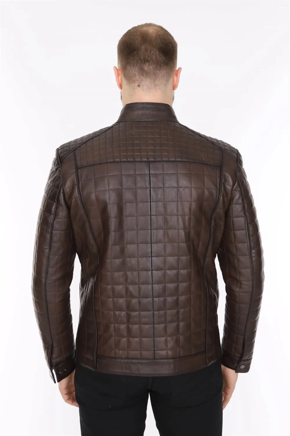 Veste en cuir véritable pour homme, modèle de sport, peau d'agneau, couleur marron, doux, tendance 2022, apparence faite en turquie, e-150187