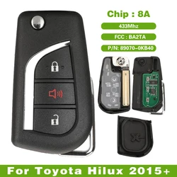 CN007268 Aftermarket For Toyota Hilux 2015+ Flip Remote Key 433MHz 8A Chip FCC: BA2TA 89070-0KB40