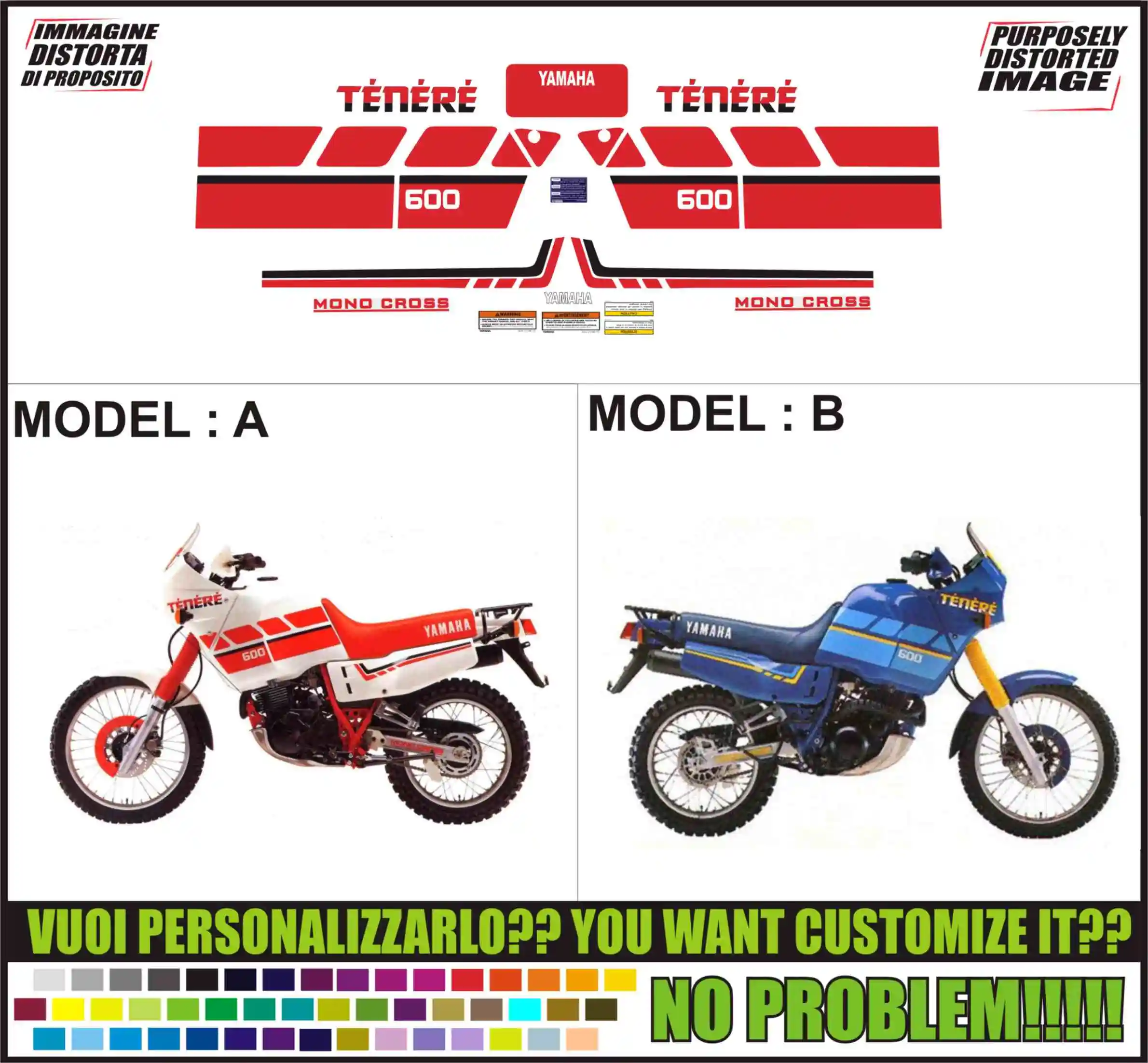 XT 600 3AJ – Idealne naklejki do motocykla z 1988 roku