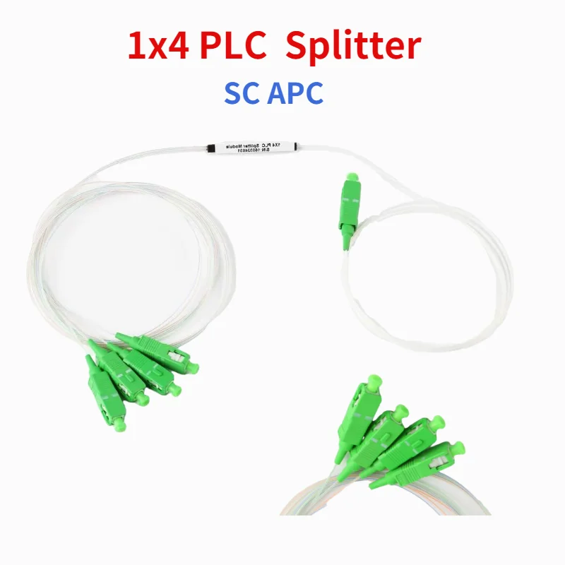 Imagem -03 - Apc 0.9 mm Plc Divisor Fibra Opitc Divisor Conector Fibra Óptica sc Mini Tubo de Aço tipo 10 Peças 1x4 sc