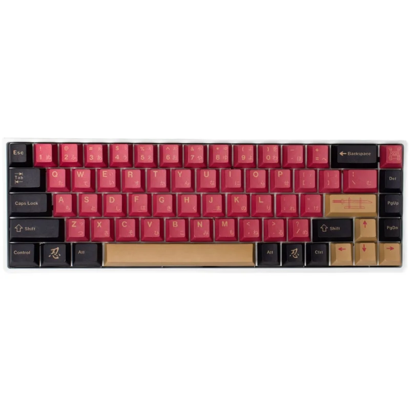 Cá Tính GMK Đỏ Samurai Keycap PBT Chất Liệu 129 Phím Anh Đào Hồ Sơ Nhuộm-Phụ Cho MX Phù Thủy Bàn Phím Cơ