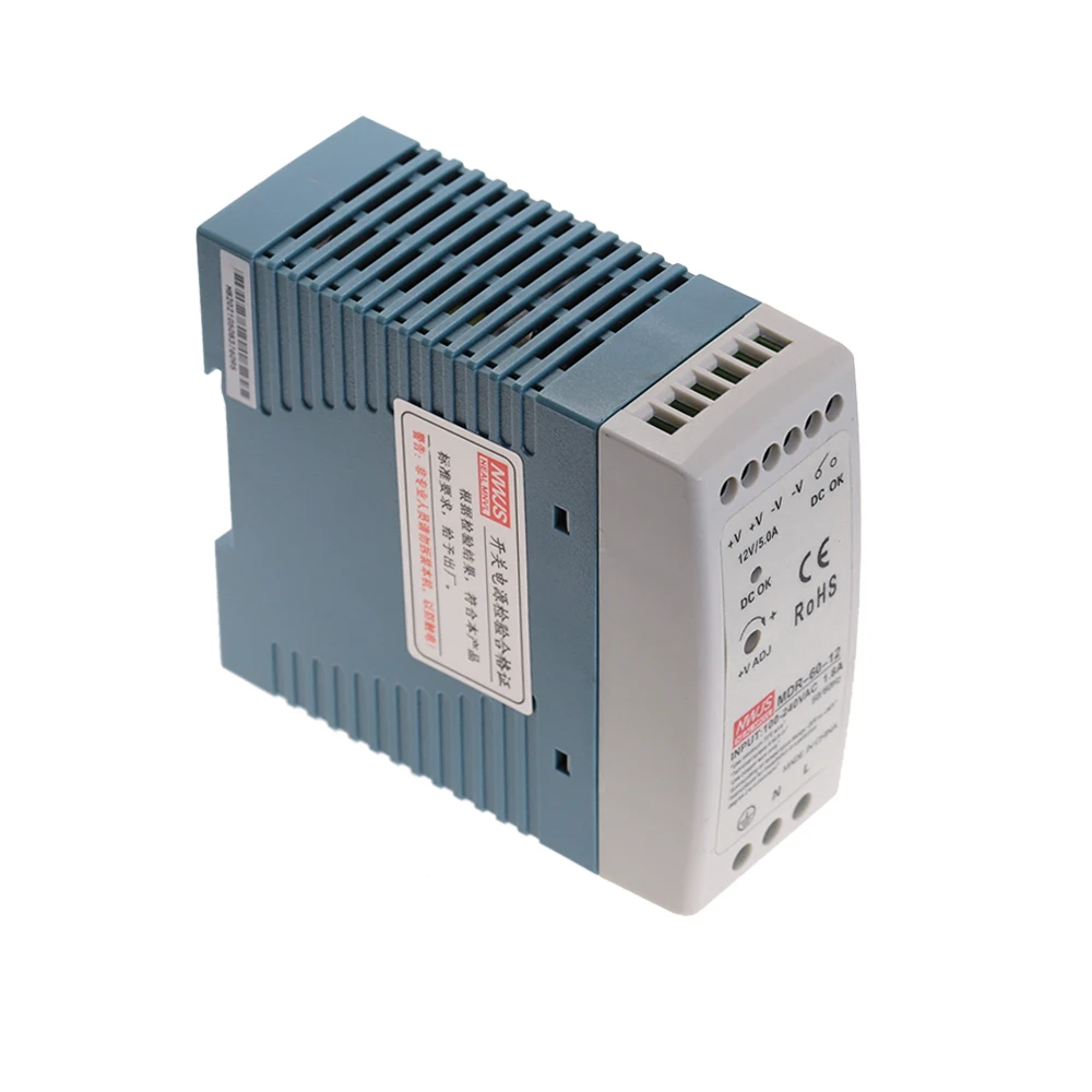 MDR-60 60W Single Output 5V 12V 15V 24V 36V 48V Industrial  Din Rail Switching Power Supply AC/DC MDR-60-5/12 /24/48