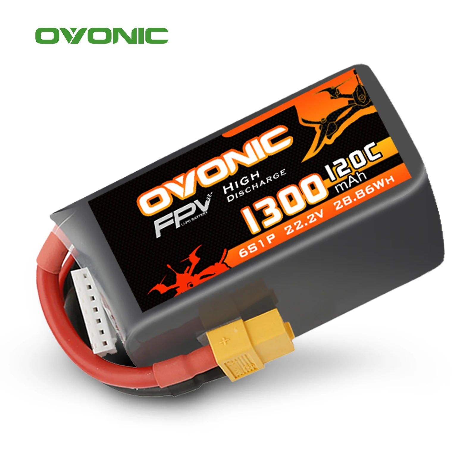 

Литий-полимерный аккумулятор Ovonic 6s 120C 1300 мАч 22,2 в, литий-полимерный аккумулятор с разъемом XT60 для радиоуправляемого FPV гоночного дрона, квадрокоптера, хобби, гонок