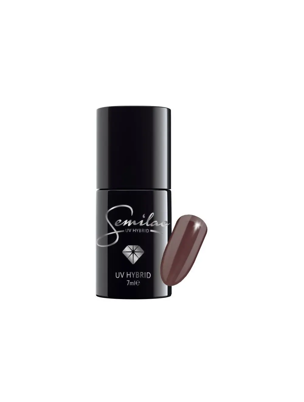 Semilac Stylish Brown 075 semi-permanent cover, UV hybrid nail polish texture Gel