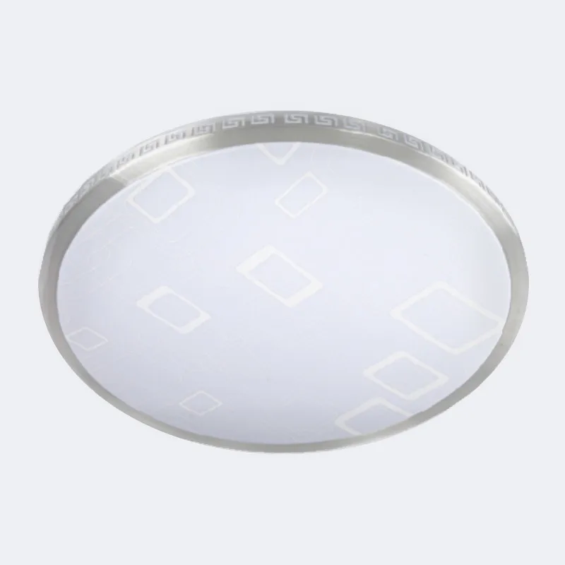 Round LED ceiling, iron chants, emits 3 different lights, warm, neutral or cold.