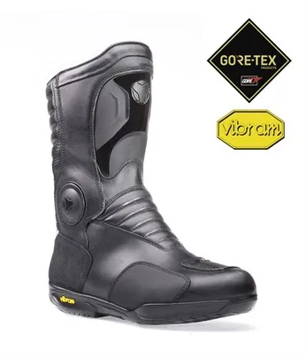 YDS DIABLO 11.0 GTX -BLACK.Genuine Leather, Waterproof Gore-tex® Lined, Vibram Rubber Sole, Zipper Long Motorcycle Boot