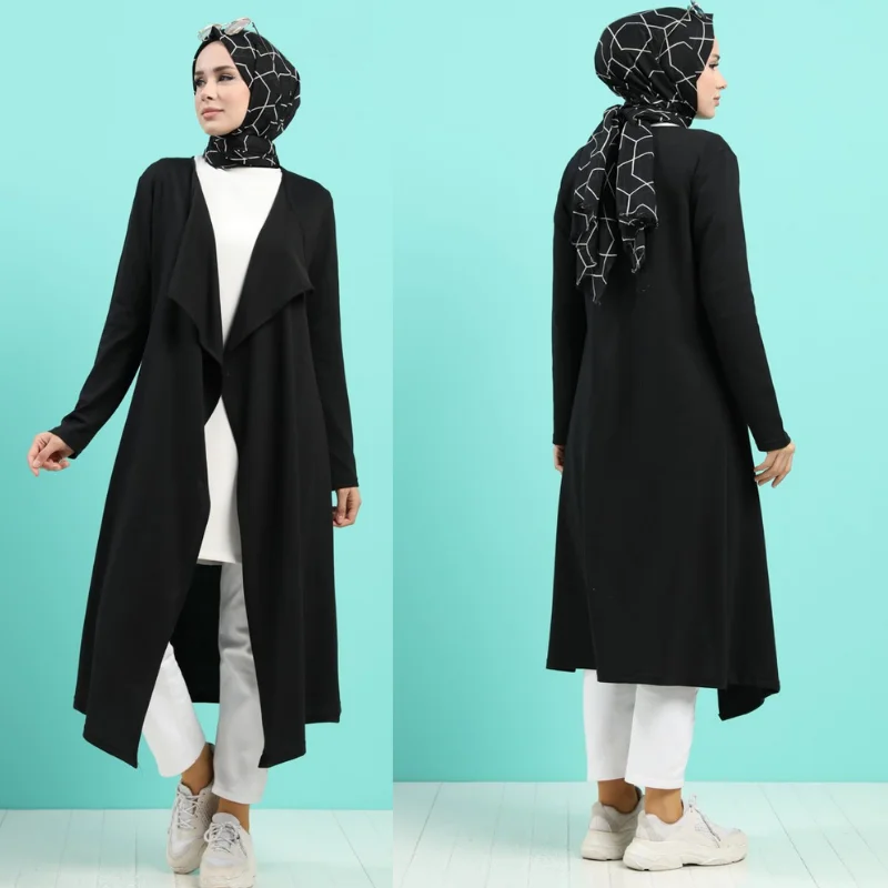 2021 New Season Autumn Winter Long Cardigan Knitwear Knitted Fabric Muslim tops Muslim suits Tunic women Abayas Modest Islamic