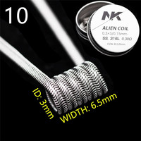 8PCS NK Premium SS316L Alien/Clapton/Fused Clapton/Stainless Steel Coils For Rebuildable MTL RTA RBA RDA Fast Heating DIY Coils