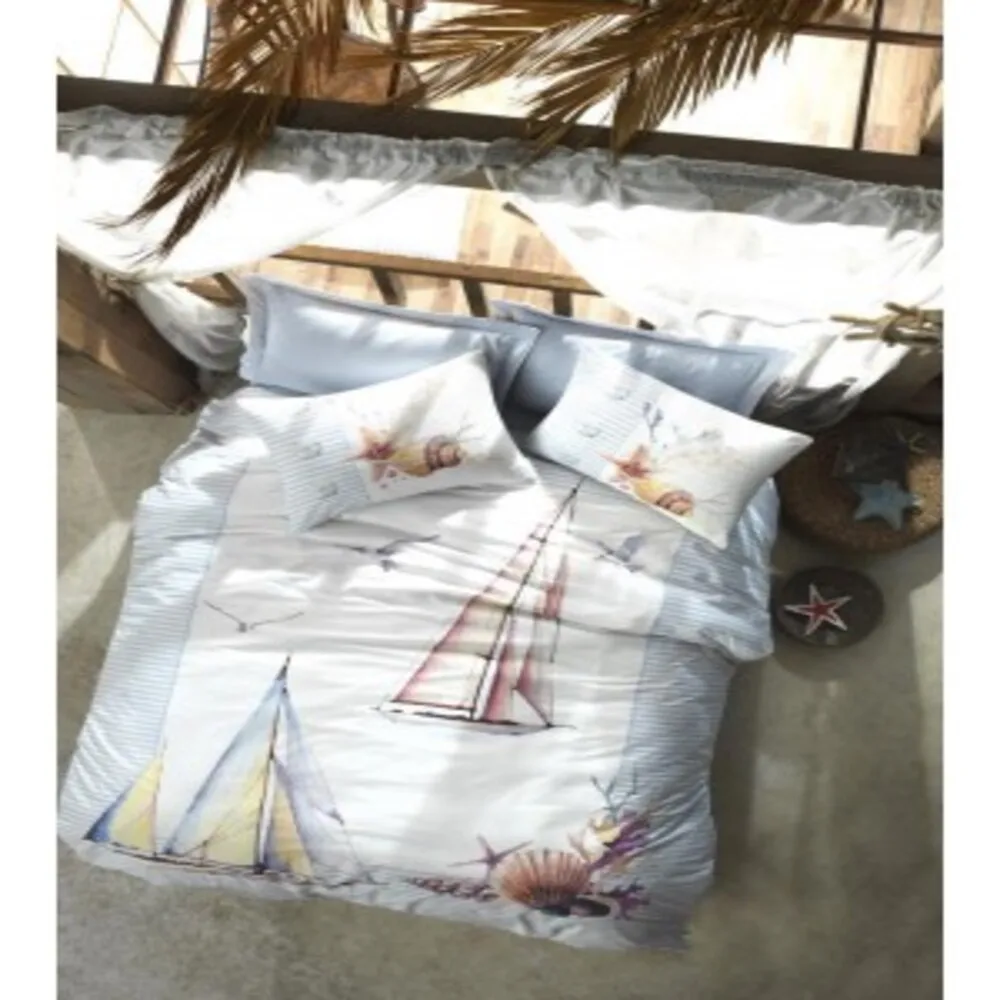 Cotton Box Maritime Yacht Duvet Cover Set - 100% Cotton Duvet cover: 160x220 Bed sheet: 160x240cm