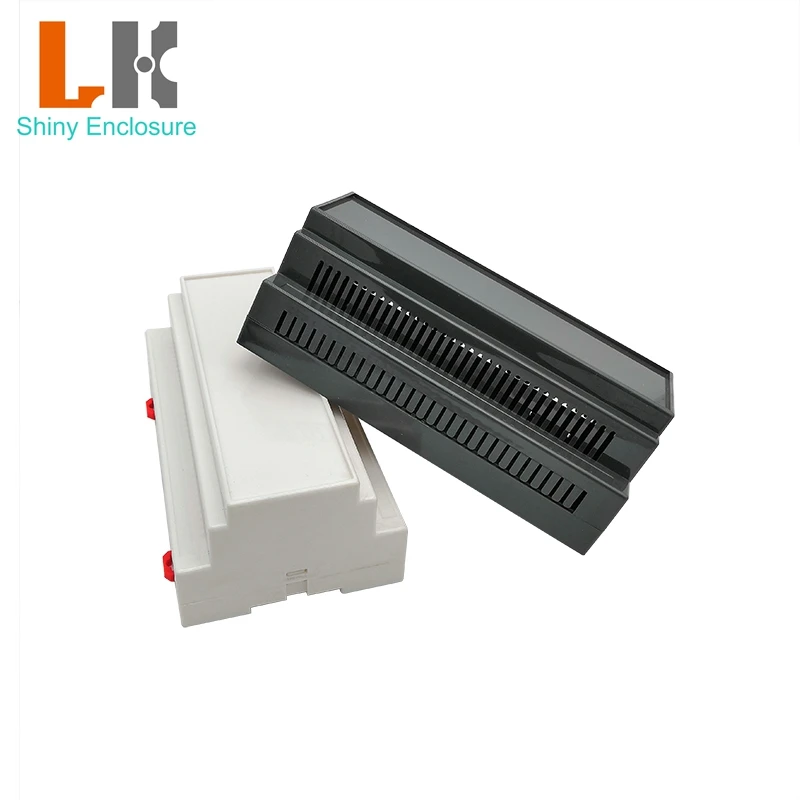 LK-DR05A Din Rail Case Custom Plastic Enclosures Abs Din Control Box Plastic Distribution Box158x88x59mm