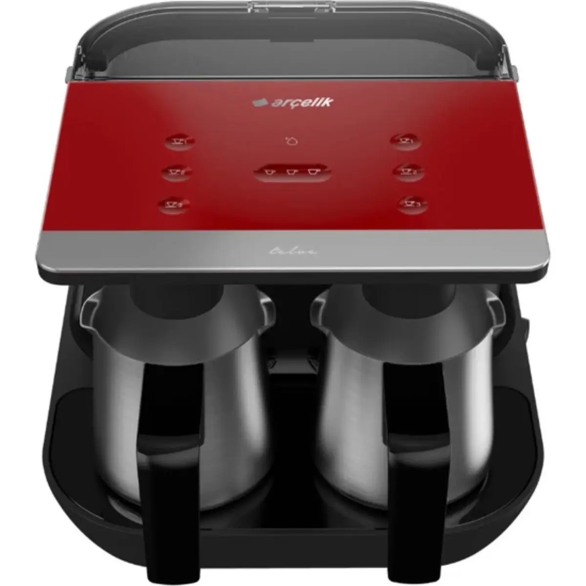Telve Double Pot Turkish Coffee Machine, 6 (Expandable to 20) Cup Highly Sparkling Espresso Maker Electric Automatic Pot