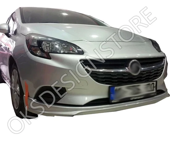 For Opel Corsa E After 2014 Front Bumper Attachment (Plastic) Front Bumper Lip Splitter Diffuser Lip Body Kit Spoiler