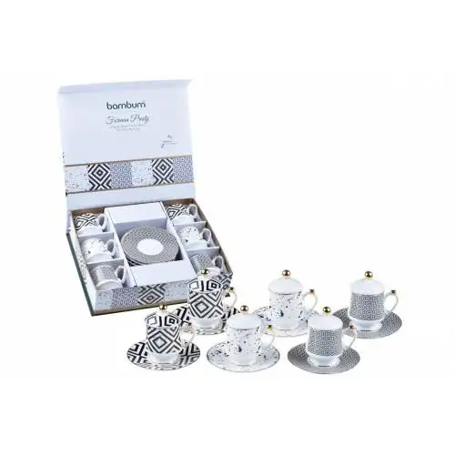 

DOLBOVI Bambum Original Forman Prestige 6 Person Coffee Cup Set 12 Piece teaware cup tea handmade bowl beautiful mugs turkish tea set vintage Saucer creative Latte Cup free shipping products service coffee Weights unde