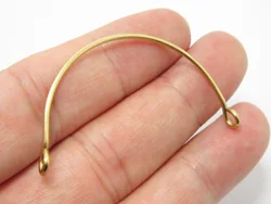 10pcs Arched Earring Charms, Brass Wire Connector, 45x25x1.3mm, C shape, Brass Wire Charm, Jewelry Making Supplies -R1378