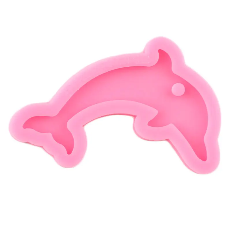 Shiny Glossy Dolphin Keychain Silicone Mold Necklace Jewelry Epoxy Resin Molds DIY Craft Charms Pendant Polymer Clay Mould