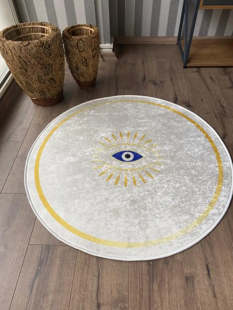 Decorative Non Slip Base Anti Allergic Round Living Room Bedroom Corridor Bathroom Carpet For Living Room Lounge Rug