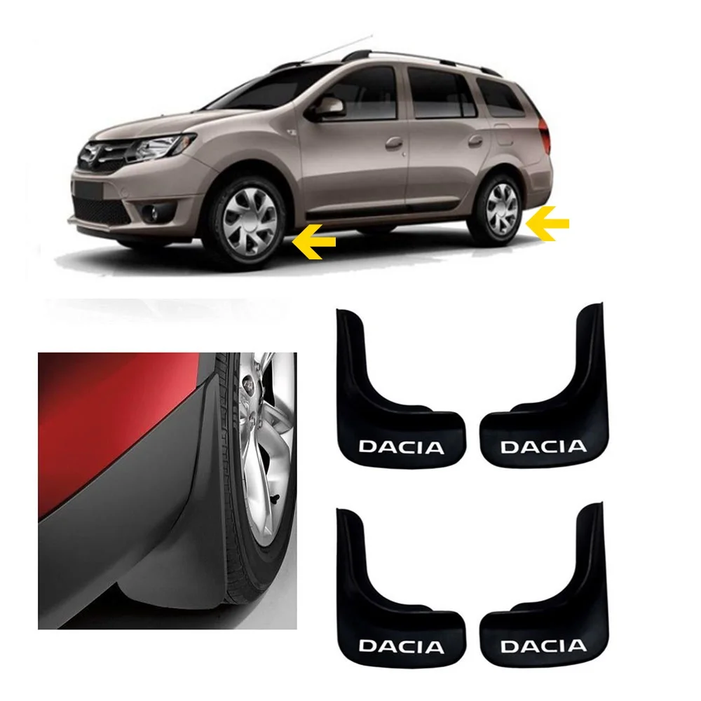 For Dacia Logan MCV Car Mudguards 4 Pcs 2014 And Up. Flexible Plastic Mudflaps Fender A+ Quality Automotive Accessory Tuning