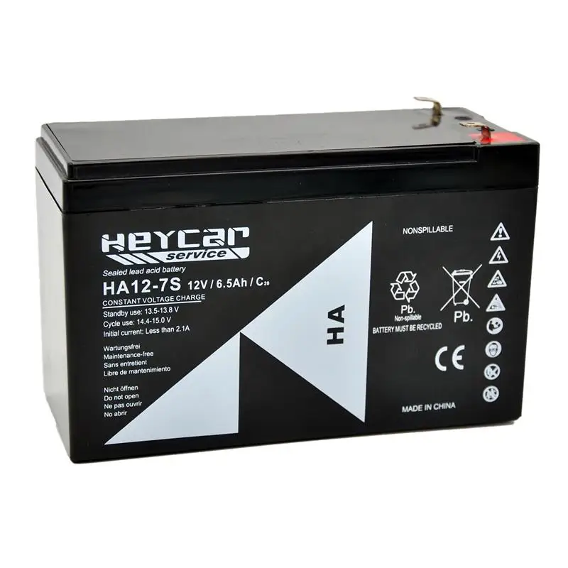 HA12-7S battery 12V 7Ah lead AGM rechargeable battery for toys, security system and alarms, emergency lights, SAI/UPS