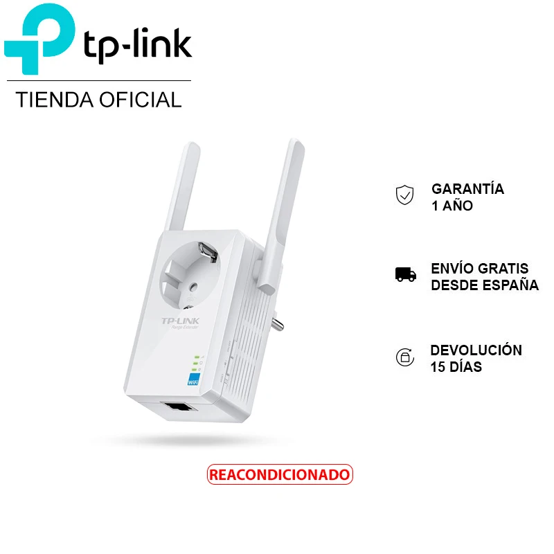 TP-LINK TL-WA860R E Wi-Fi amplifier repeater extender 300 Mbps plug included Ethernet port 2 antennas REFURBISHED