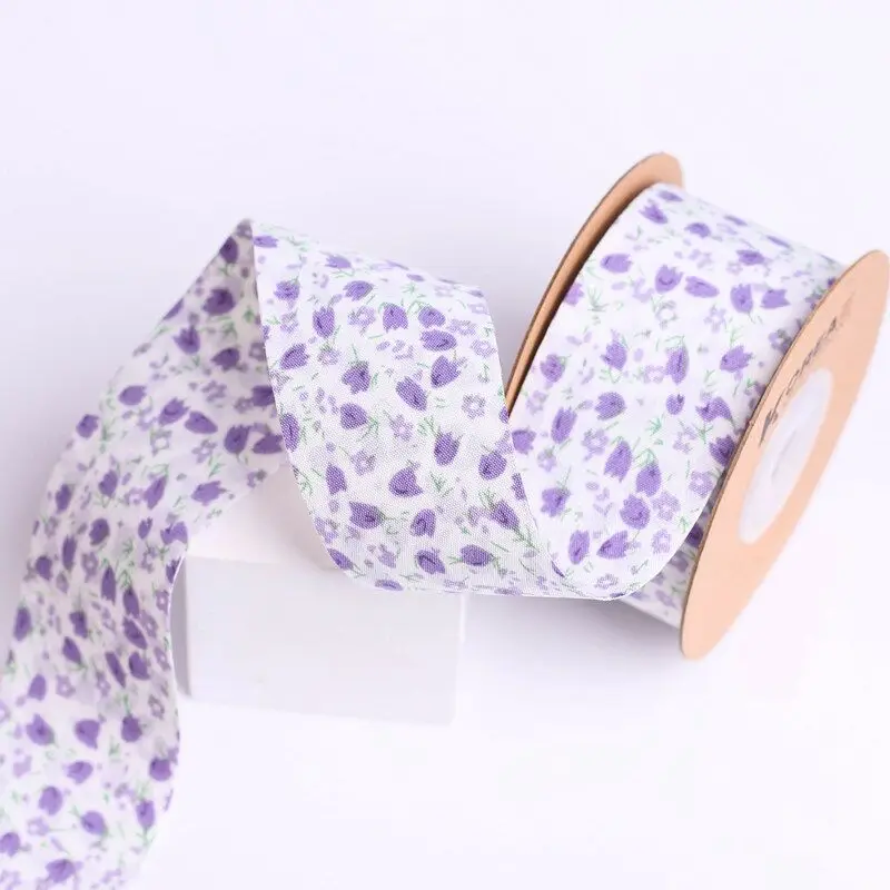 10 Yards 40mm double-sided flower ribbon DIY handmade material Headwear Hair bow clothing shoes hat accessories