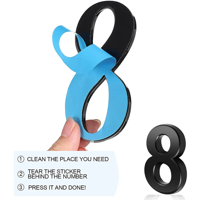 Self Adhesive Numbers for Outdoor,Signs on the Door, Mailbox Numbers 0-9, Apartment, Office, Hotel Room，5cm