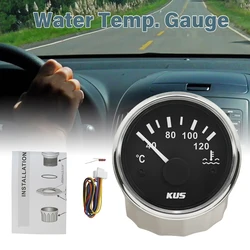 KUS Marine Engine 52mm Water Temperature Gauge 40-120℃ 25-120℃ with Red Yellow Backlight Available for Boat RV Car 12V 24V