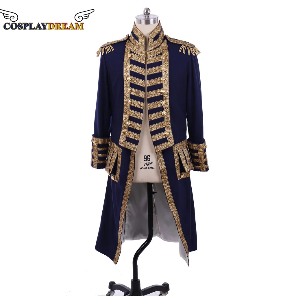 Medieval Men's Colonial Military Uniform Tailcoat Costume 18th Century Victorian Men's Regency Outfit Retro Halloween Costume