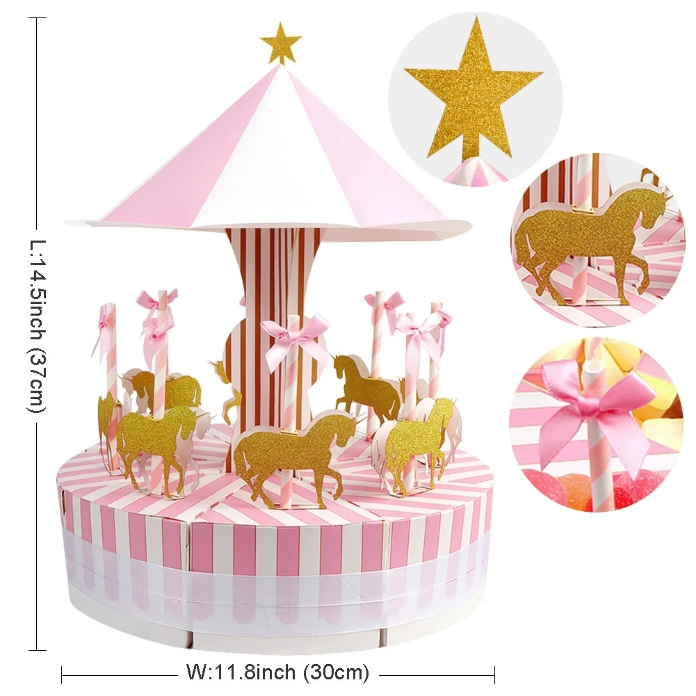 1Pc Carousel Candy Box for Party Gift Birthday Decoration Party Decorations Wedding Favors And Gift