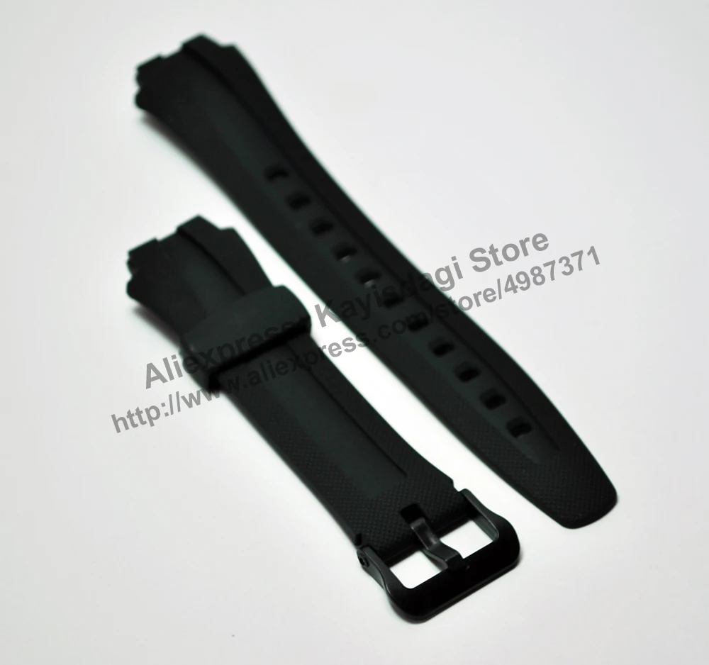 2x SETS Black Rubber Watch Bands Straps Fits with Casio AQ-160W , AQ-161W , AQ-163W , AQ-163WG , AQ-160 , AQ-163