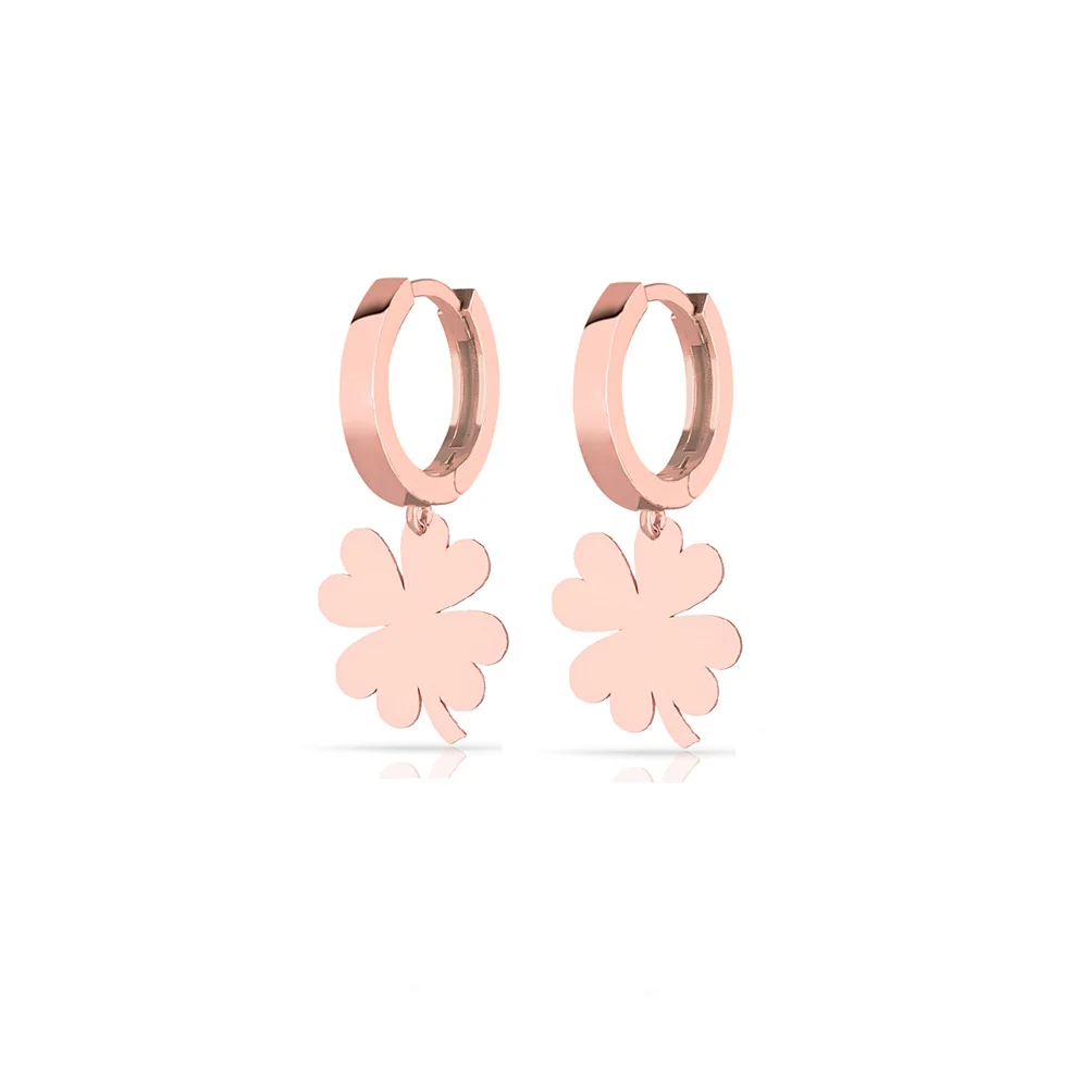 Fashion Earrings Jewelry Oak Leaf 925 Sterling Silver For Women Rose Gold Plated Drop Earrings