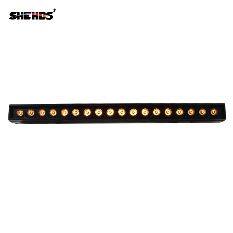 SHEHDS 1pcs Led Wall 18x18W RGBWA+UV 6IN1 Wash Bar Light DMX 512 Line Bar Wash For Dj Indoor Wedding Concerts Horse Race Lamp