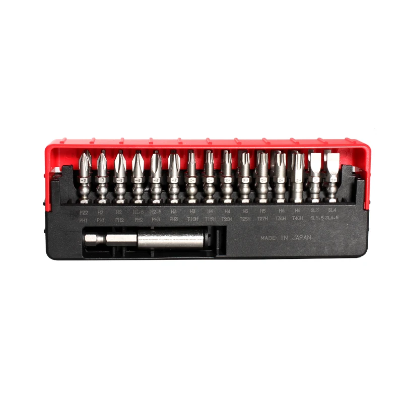 Vessel 31pcs Impact Ball Screwdriver Bit Set | Includes Magnetic Extension Bit in Slide Case