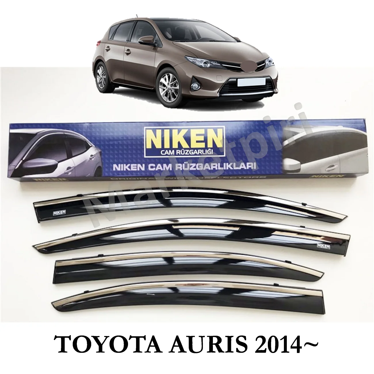 For Toyota Auris Chrome Applied Wind Deflector 2013~ Niken A+ Quality