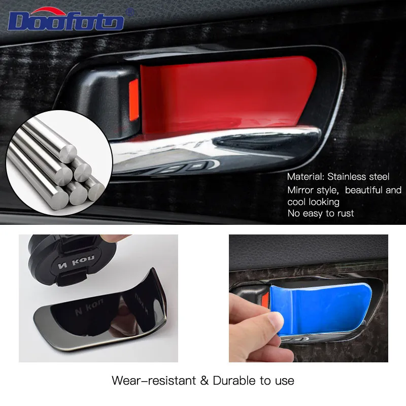 Doofoto 2x Car Styling Wrist of Door Handle Protective Sticker Cover For Toyota Crown 2014-2017 Alphard Vellfire 30 Accessories