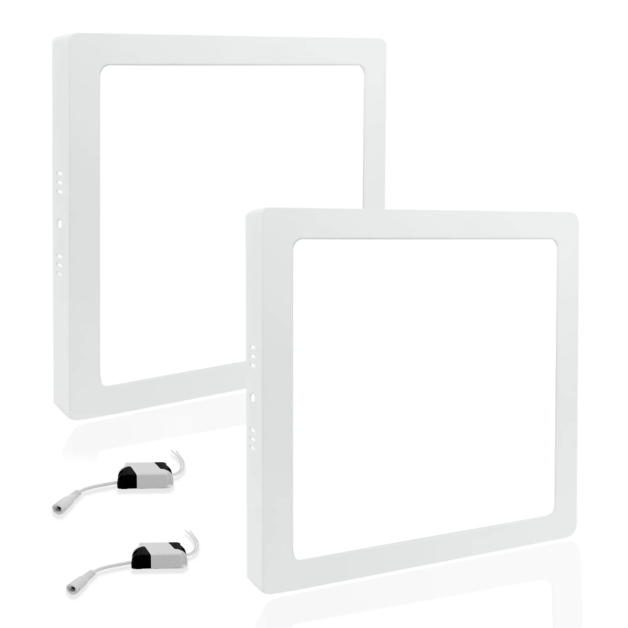 KIT 2 Luminaria Plafón 25w Led Sobrepor Quadrado Luz Branca Fria, Caliente ou Neutra