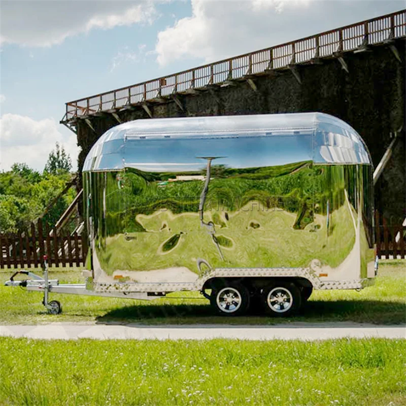 2026 Hot Selling Mirror Fast Food Trailer Australian Standard Food Truck Ice Cream Hot Dog Crepe Food Truck for Sale USA