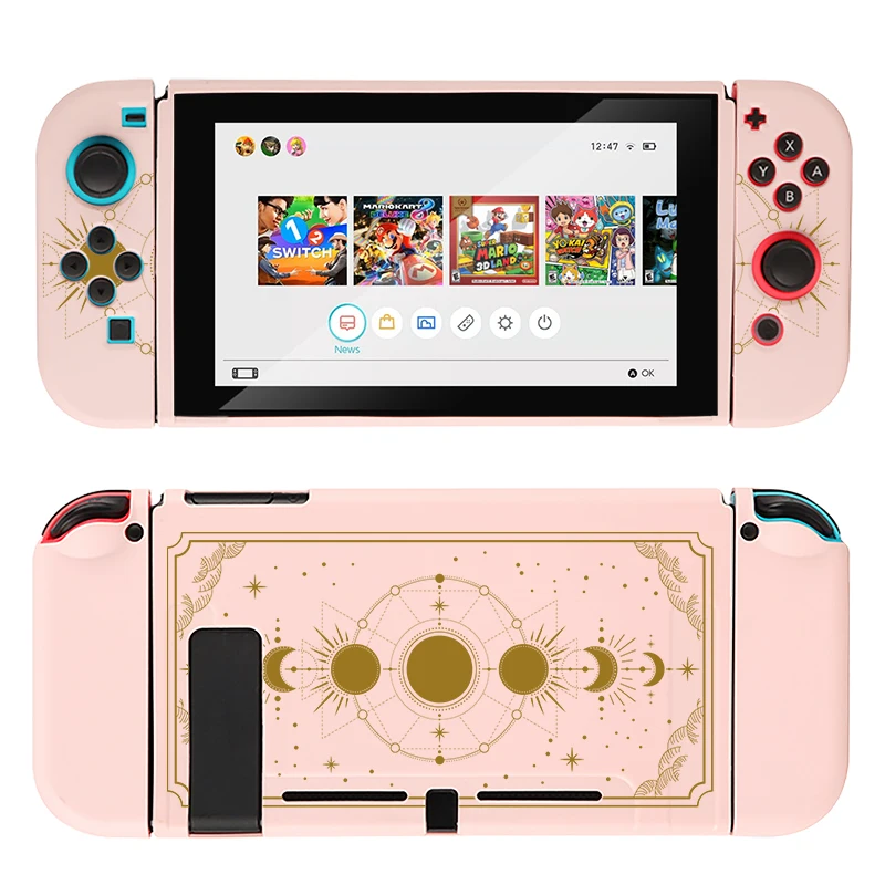 Aesthestic Schwarz Mond Phase Funda Nintendo Schalter Abdeckung Fall Dockable Schutzhülle Tarot TPU Shell Für Schalter Controller Joy-Con