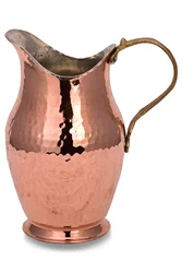 Handcrafted Copper Pitcher 100% Pure Copper Jug HammerTattoo Motif Decorative Vase Handmade Copper Decanter Traditional Carafer