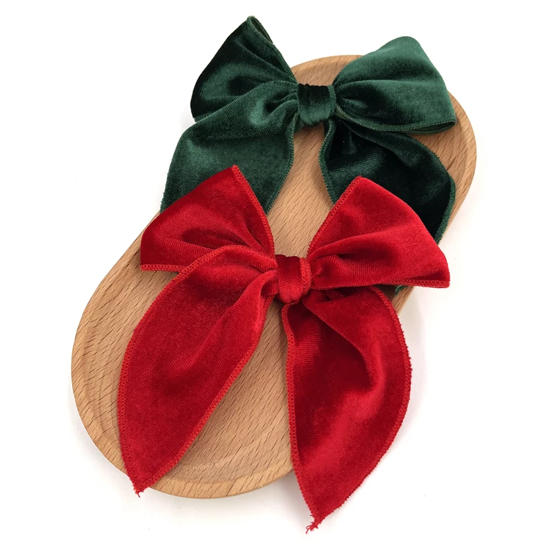 Fable Velvet Bow Hair Clips Baby Girls Hair Bow Barrettes Kids Women Large Sailor Bows Accessories Hair Grips